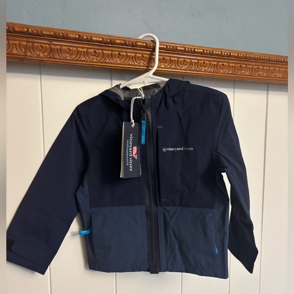 Vineyard Vines Kids Two-Tone Blue Rain jacket
